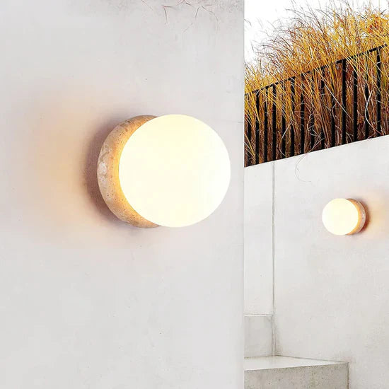 Arsen Travertine Waterproof Outdoor Wall Lamp