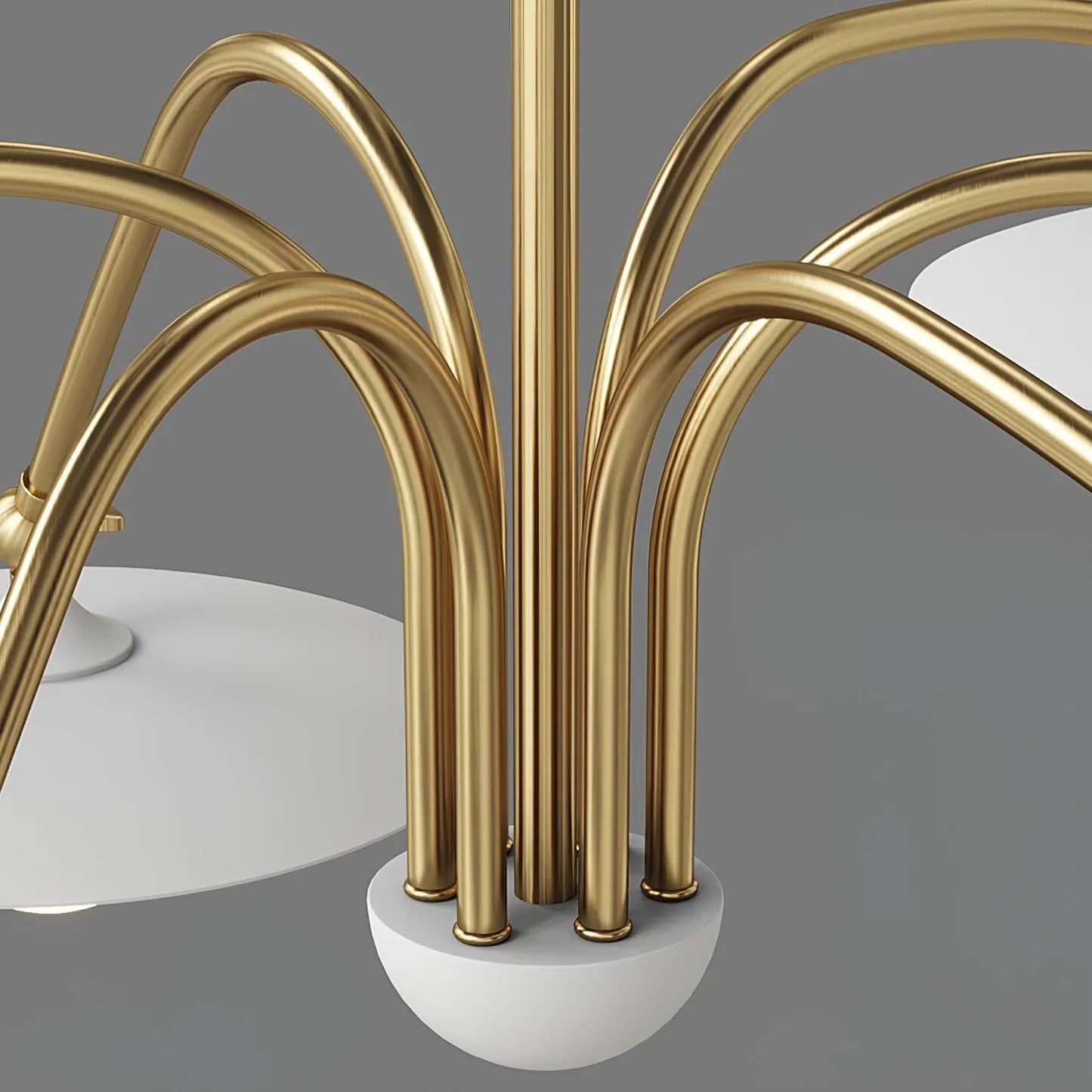 Delphi Art Deco Glass and Iron Chandelier