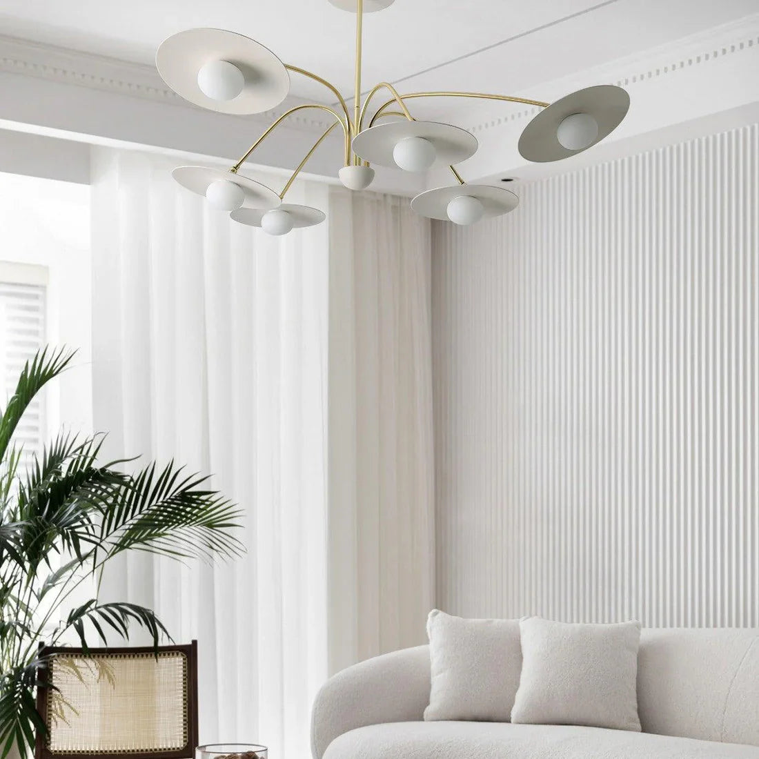 Delphi Art Deco Glass and Iron Chandelier