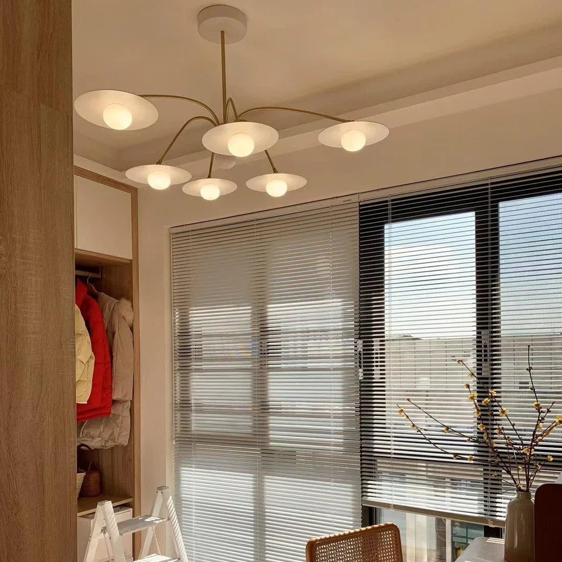 Delphi Art Deco Glass and Iron Chandelier