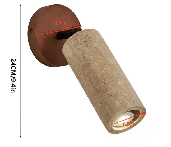 Serapha Adjustable Travertine Wood LED Wall Lamp and Ceiling Lamp
