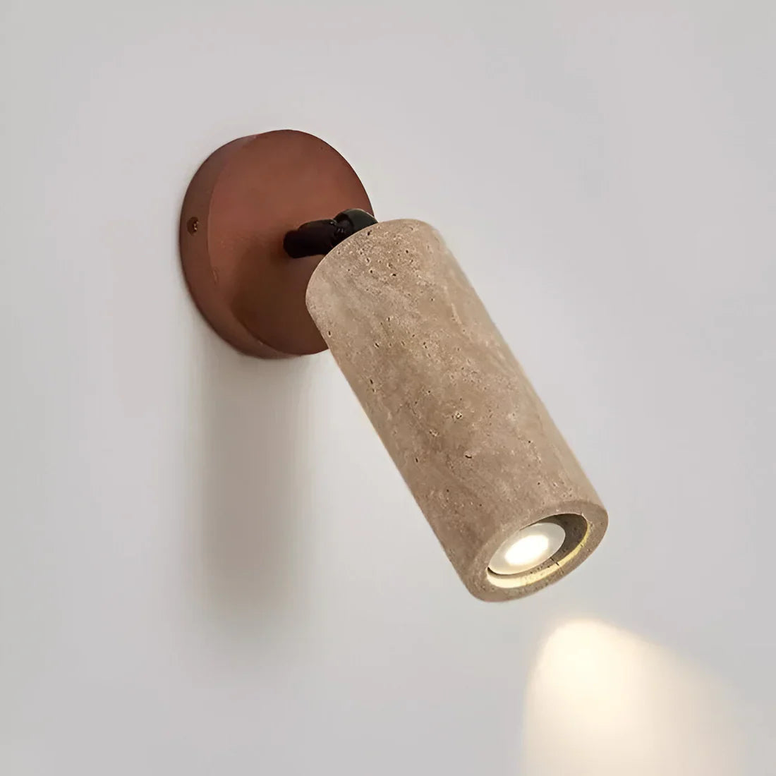 Serapha Adjustable Travertine Wood LED Wall Lamp and Ceiling Lamp