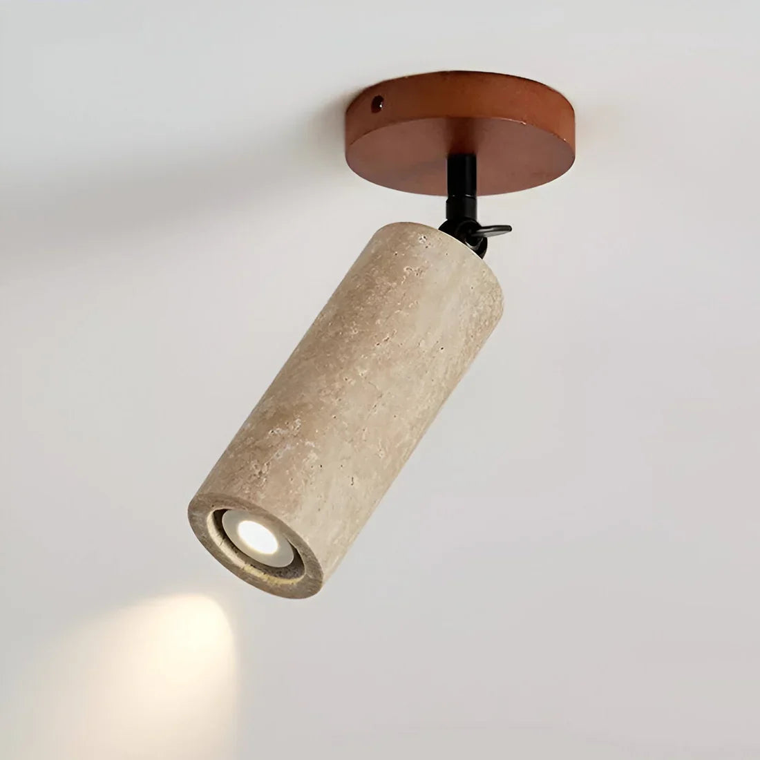 Serapha Adjustable Travertine Wood LED Wall Lamp and Ceiling Lamp