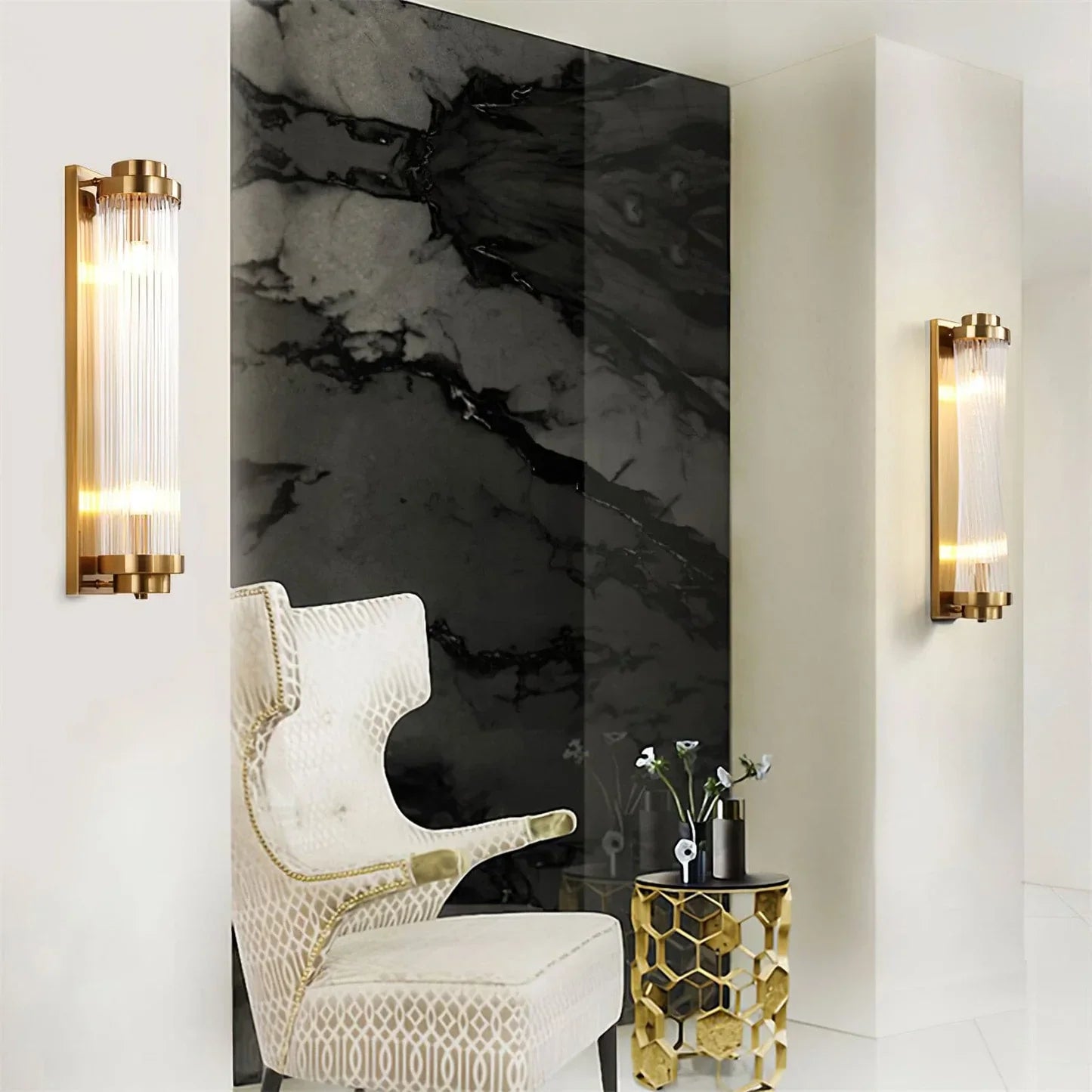Elarisca Vintage Glass Wall Lamp with LED in Retro Style