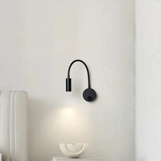 Lumio Flexible black LED wall lamp for indoor use