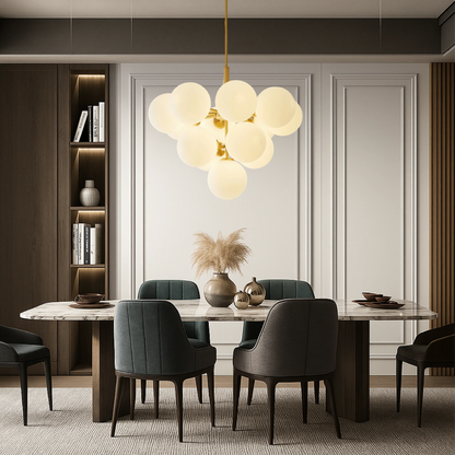 Auralith Scandinavian Chandelier with Glass Balls