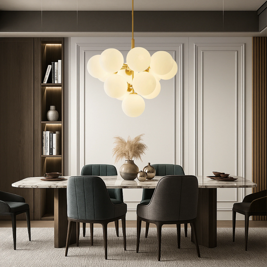 Auralith Scandinavian Chandelier with Glass Balls