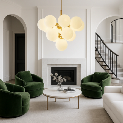 Auralith Scandinavian Chandelier with Glass Balls