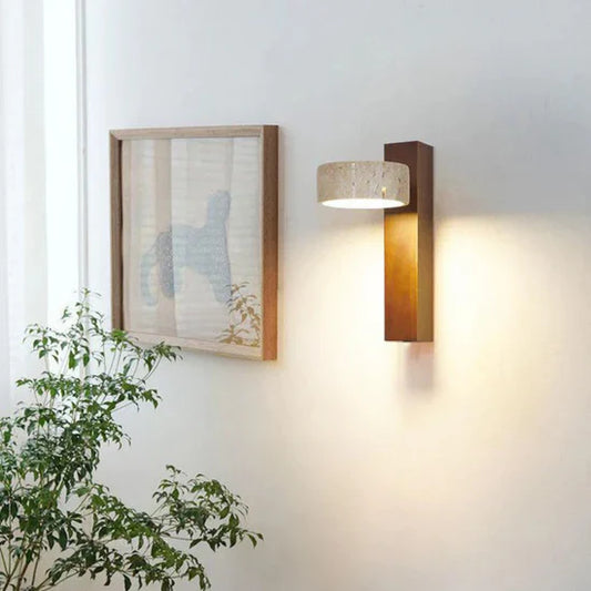 Fotis Wabi Sabi Wall Lamp | Travertine Wall Lighting Indoor