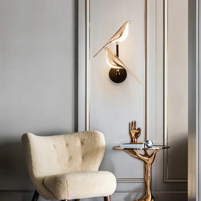 Luxury Golden Bird Wall Lamp