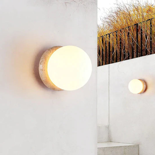 Arsen Travertine Waterproof Outdoor Wall Lamp