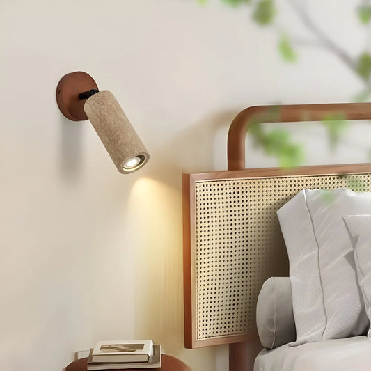 Serapha Adjustable Travertine Wood LED Wall Lamp and Ceiling Lamp