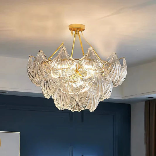 Valena - Shell Chandelier of Glass and Metal