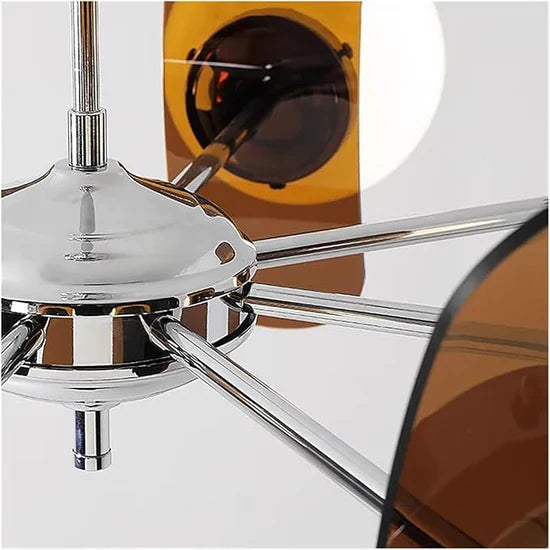 Melora Bauhaus Chandelier Glass Metal
