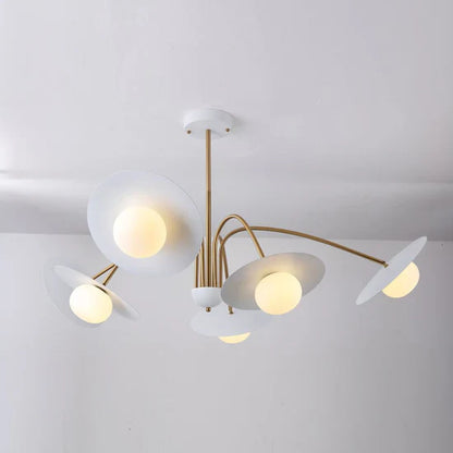 Delphi Art Deco Glass and Iron Chandelier