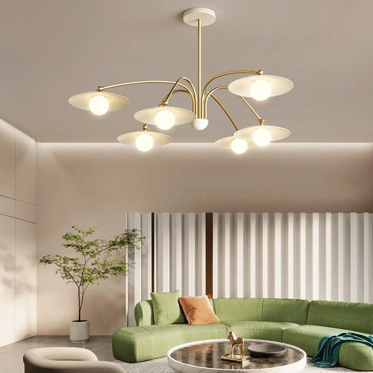 Delphi Art Deco Glass and Iron Chandelier