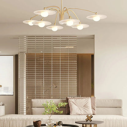 Delphi Art Deco Glass and Iron Chandelier