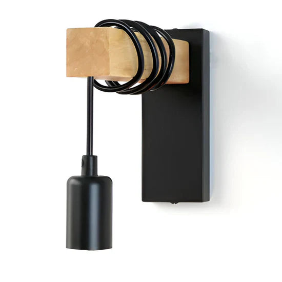 Zenara Rustic LED Wall Lamp Made of Wood