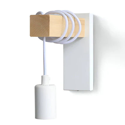 Zenara Rustic LED Wall Lamp Made of Wood