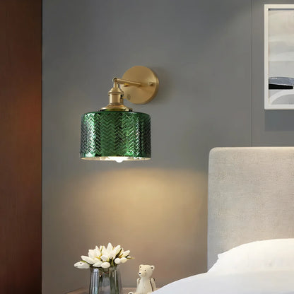 Olyviae Adjustable LED Wall Lamp with Ribbed Glass