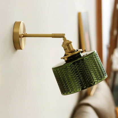 Olyviae Adjustable LED Wall Lamp with Ribbed Glass