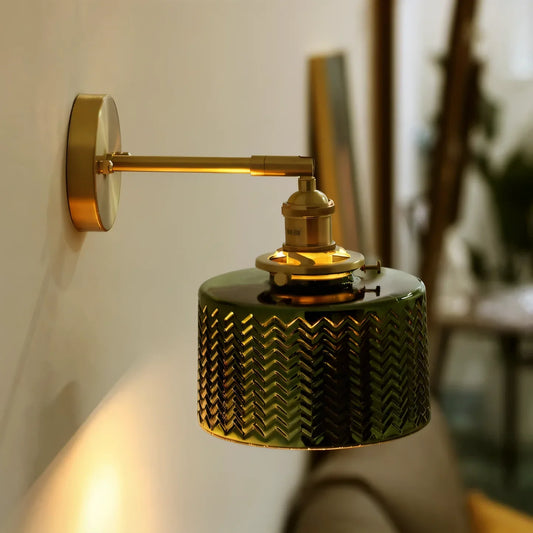 Olyviae Adjustable LED Wall Lamp with Ribbed Glass