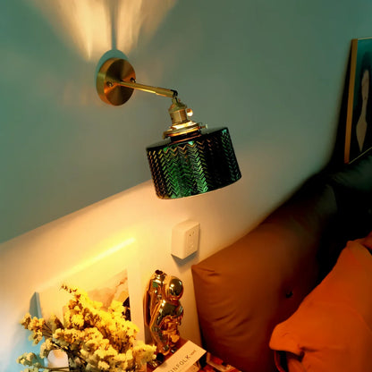 Olyviae Adjustable LED Wall Lamp with Ribbed Glass