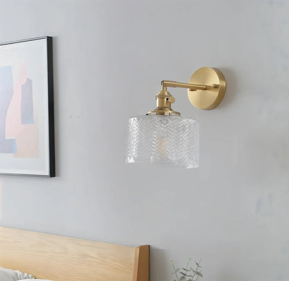 Olyviae Adjustable LED Wall Lamp with Ribbed Glass
