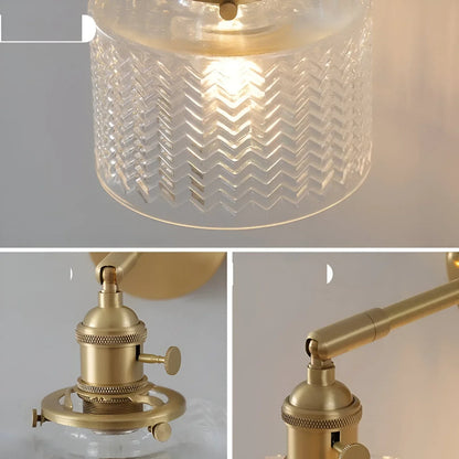 Olyviae Adjustable LED Wall Lamp with Ribbed Glass