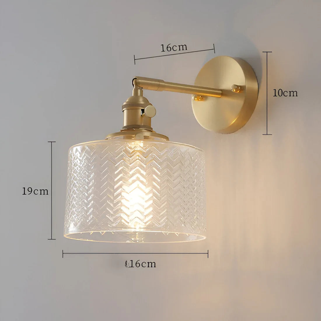 Olyviae Adjustable LED Wall Lamp with Ribbed Glass