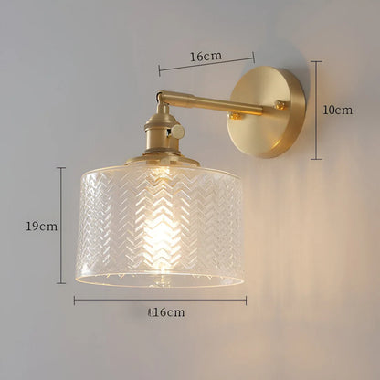 Olyviae Adjustable LED Wall Lamp with Ribbed Glass