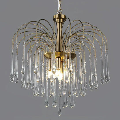 Phoena Crystal Glass Brass Chandelier