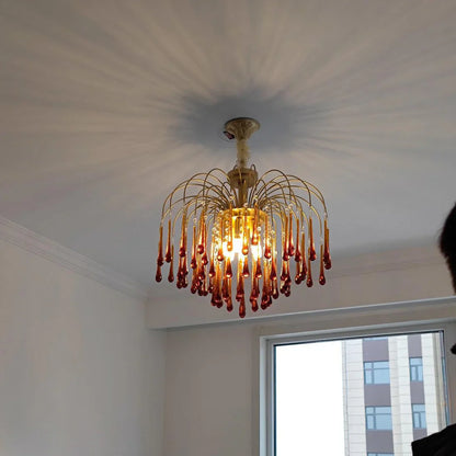Phoena Crystal Glass Brass Chandelier