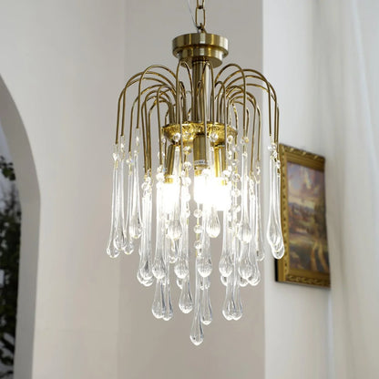 Phoena Crystal Glass Brass Chandelier