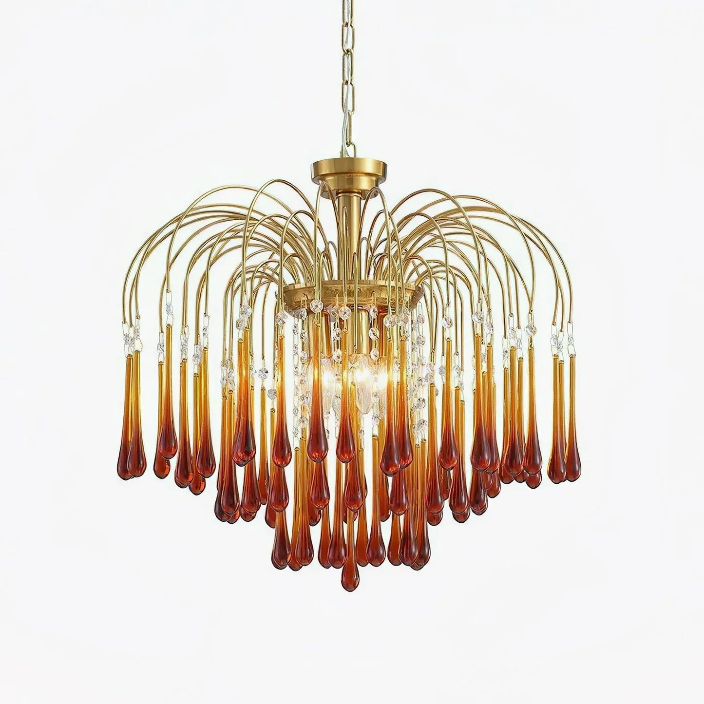 Phoena Crystal Glass Brass Chandelier
