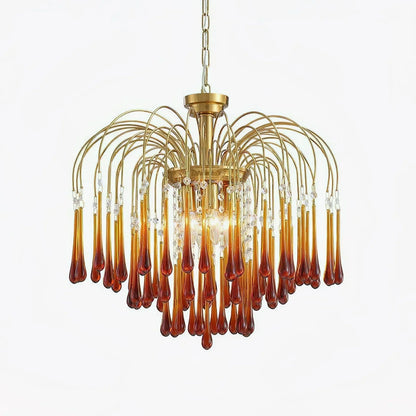 Phoena Crystal Glass Brass Chandelier