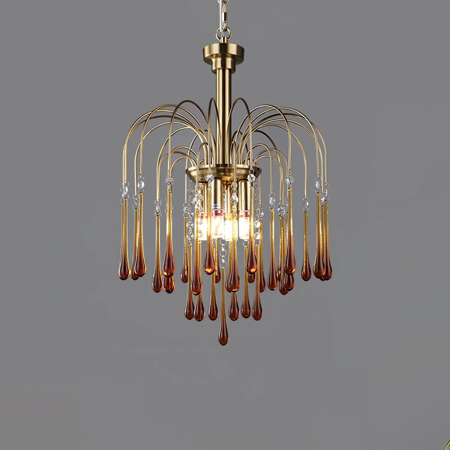 Phoena Crystal Glass Brass Chandelier