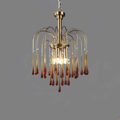 Phoena Crystal Glass Brass Chandelier