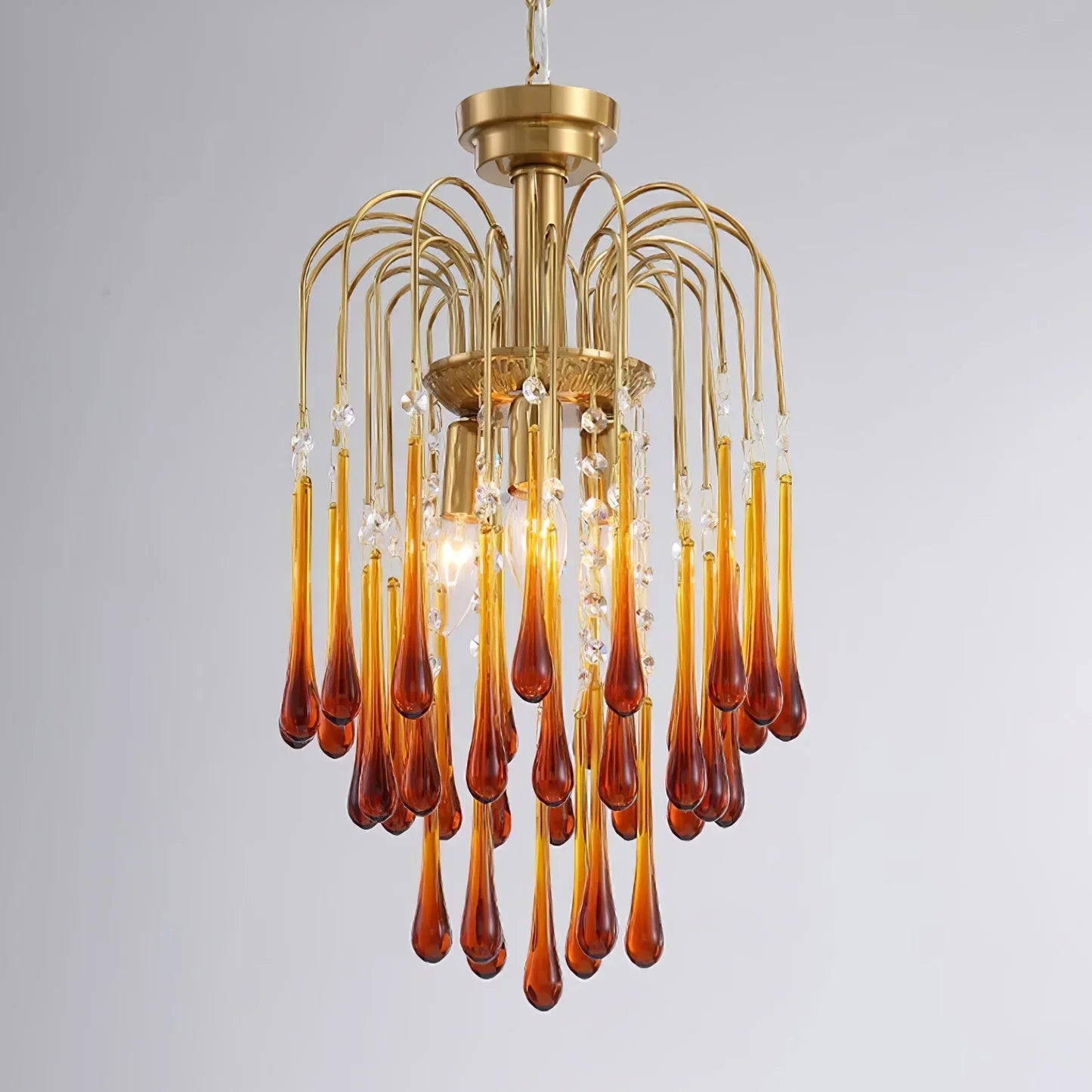 Phoena Crystal Glass Brass Chandelier