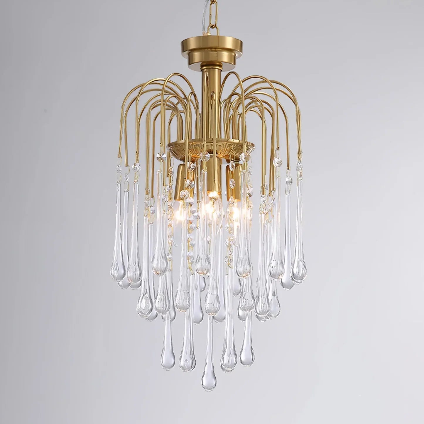 Phoena Crystal Glass Brass Chandelier