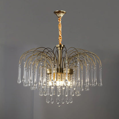 Phoena Crystal Glass Brass Chandelier