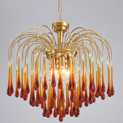 Phoena Crystal Glass Brass Chandelier