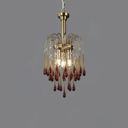 Phoena Crystal Glass Brass Chandelier