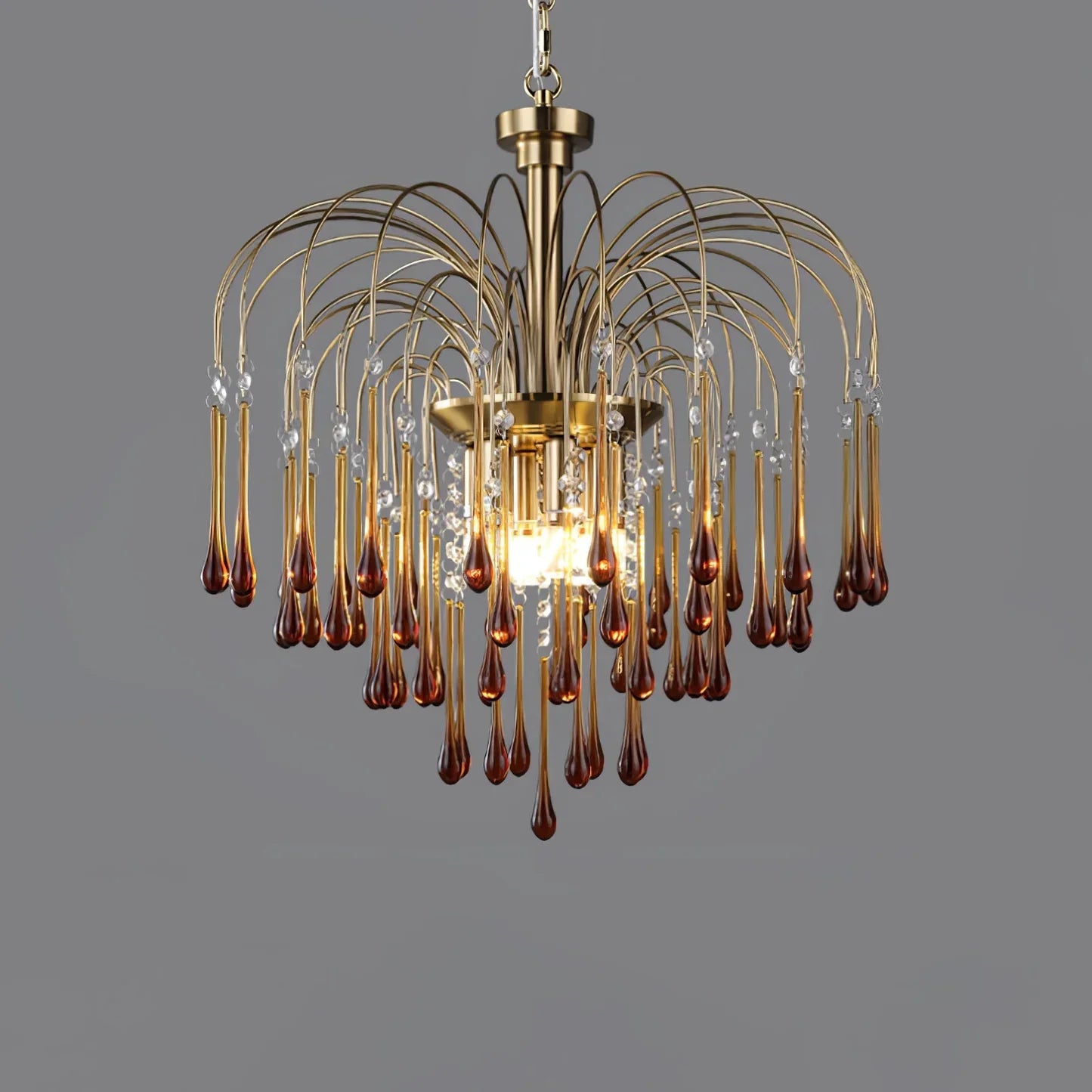 Phoena Crystal Glass Brass Chandelier