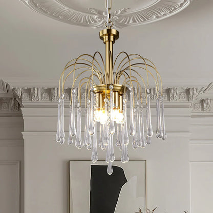 Phoena Crystal Glass Brass Chandelier
