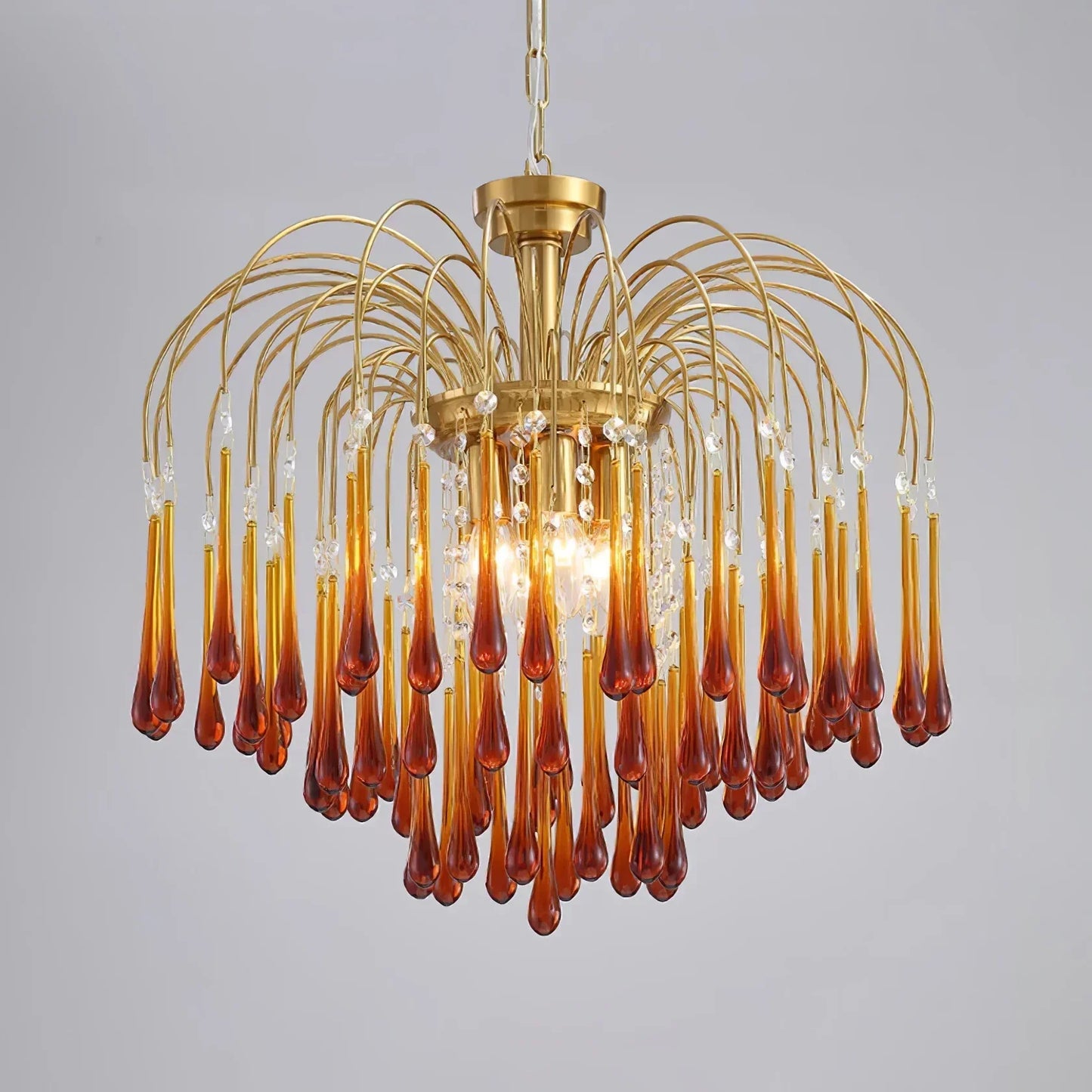 Phoena Crystal Glass Brass Chandelier