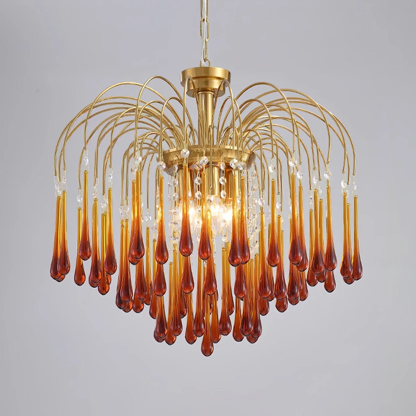 Phoena Crystal Glass Brass Chandelier