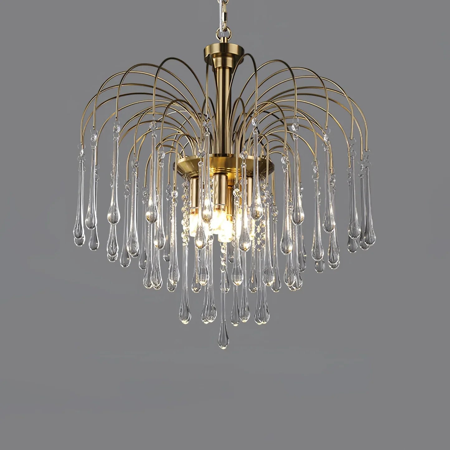Phoena Crystal Glass Brass Chandelier