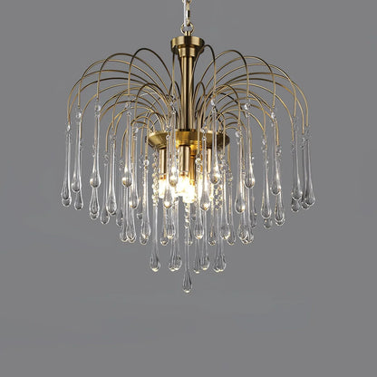 Phoena Crystal Glass Brass Chandelier