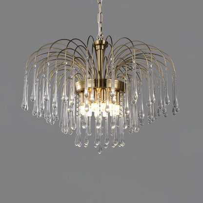 Phoena Crystal Glass Brass Chandelier